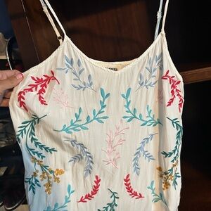 Savanna Jane White Smocked Camisole with Red Embellishments